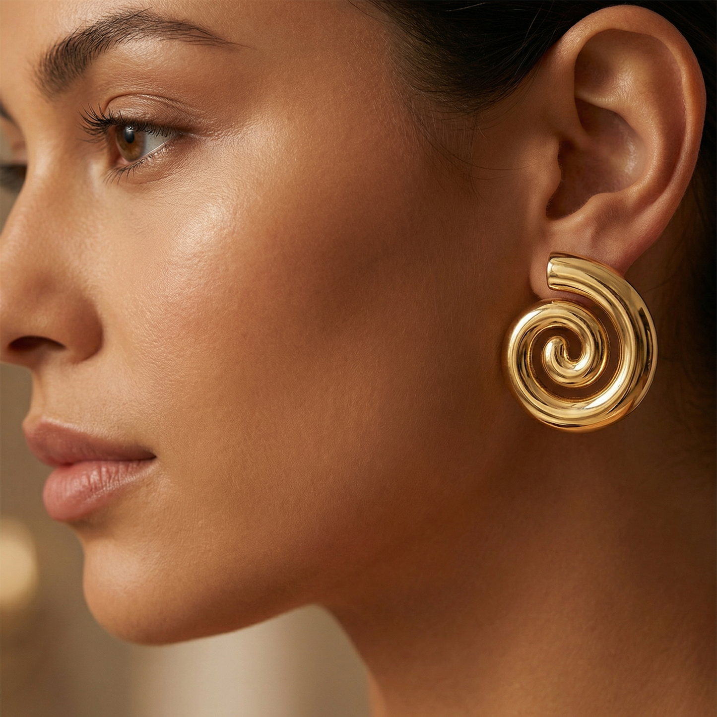 Modern Spiral Statement Earrings in Gold & Silver | Bold Lightweight Swirl Earrings for Everyday & Party Style