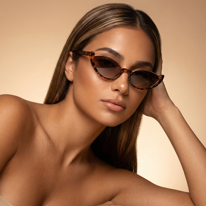 Luxury Cat Eye Sunglasses in Tortoiseshell Brown with Brown Gradient Lenses | Elegant Retro-Inspired Designer Eyewear