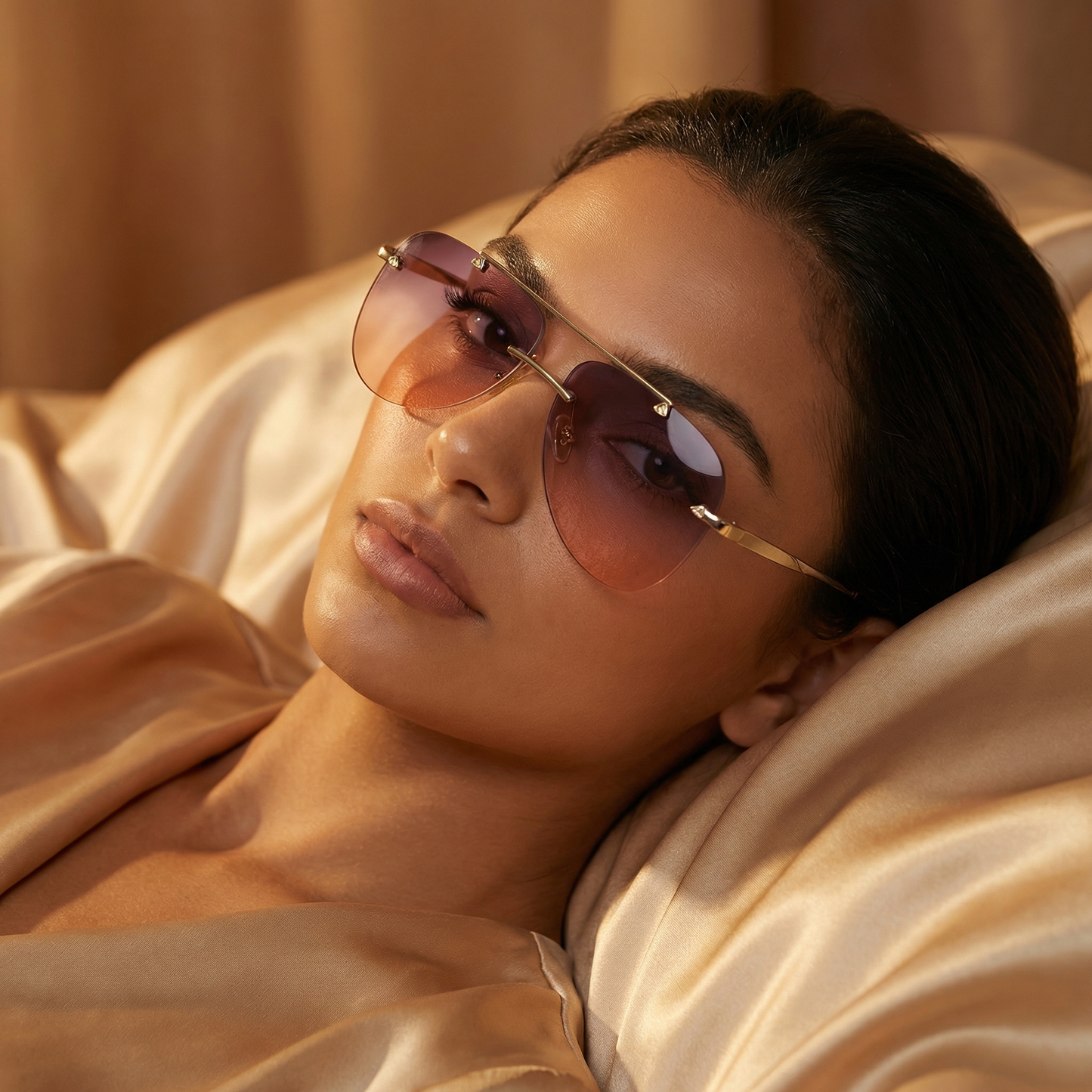 Luxury Gold Aviator Sunglasses with Gradient Lenses | Elegant Statement Frames in Modern Tones