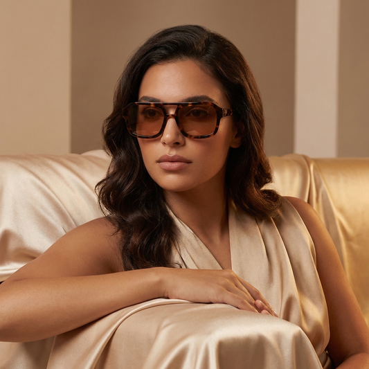 Luxury Vintage Tortoiseshell Rectangular Sunglasses | Retro Designer Square Frame Shades