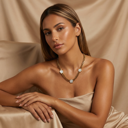 Clover Chain Necklace in Gold | Elegant Statement Design