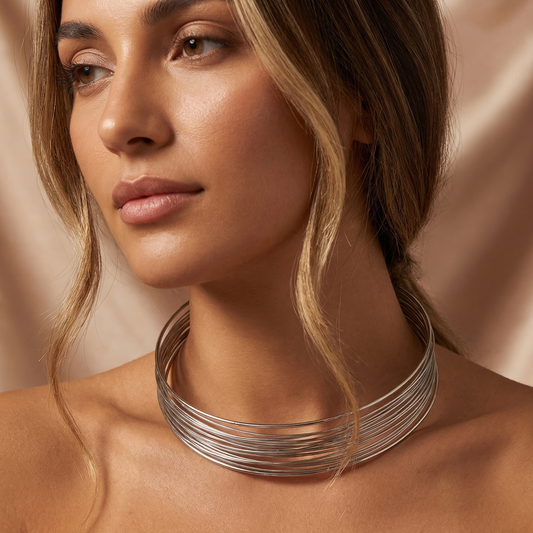 Luxury Multi-Layer Wire Cuff Bracelet in Gold & Silver | Minimalist Statement Design