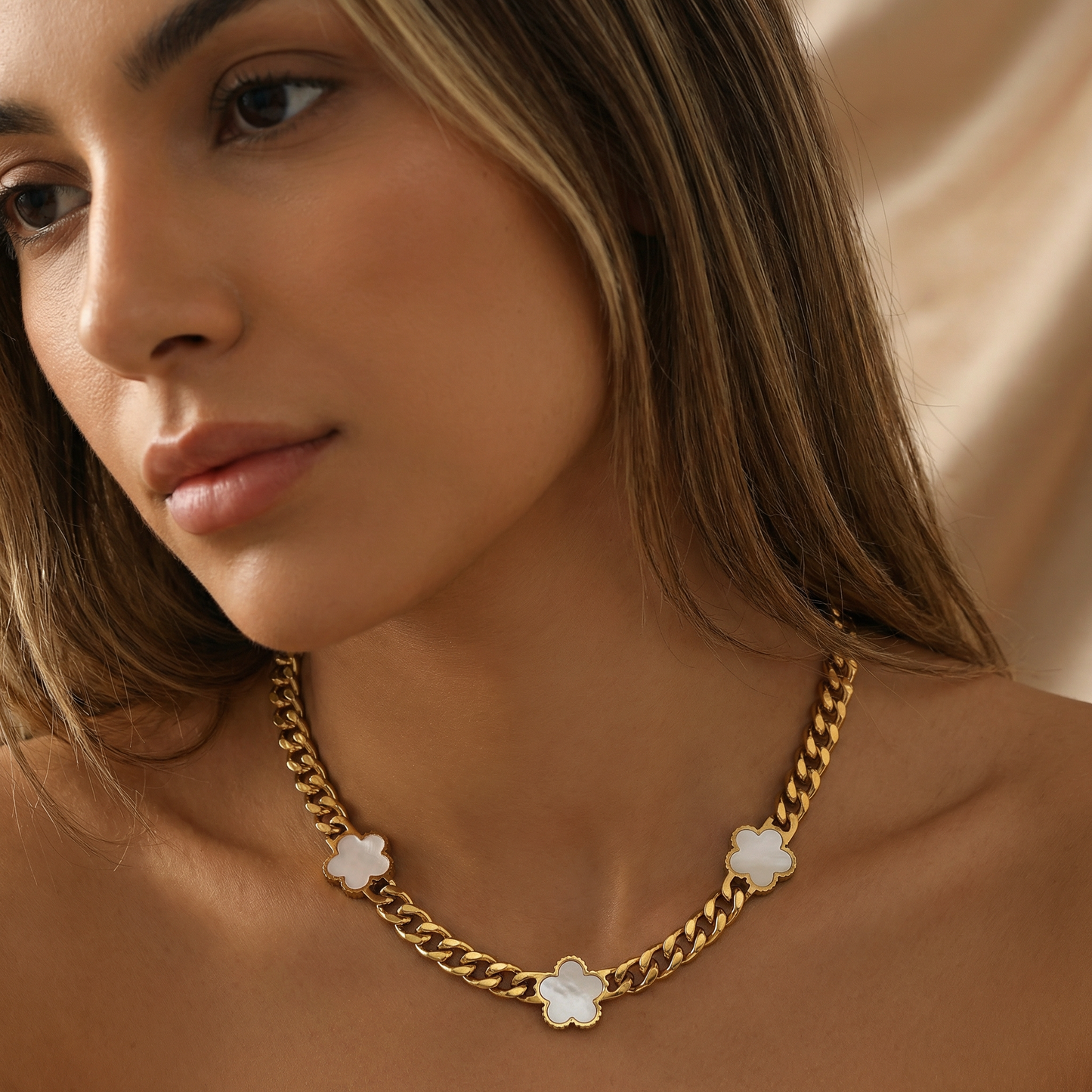 Clover Chain Necklace in Gold | Elegant Statement Design