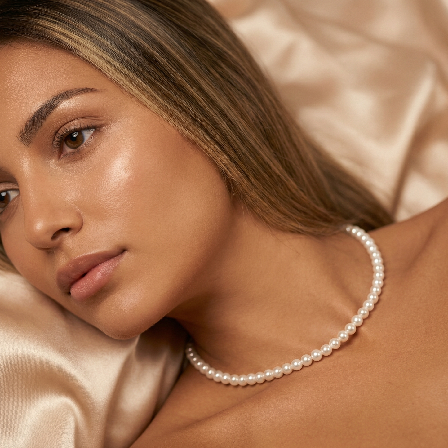 Pearl Minimal Necklace for Women | Classic Pearl Chain | Timeless Elegant Jewelry