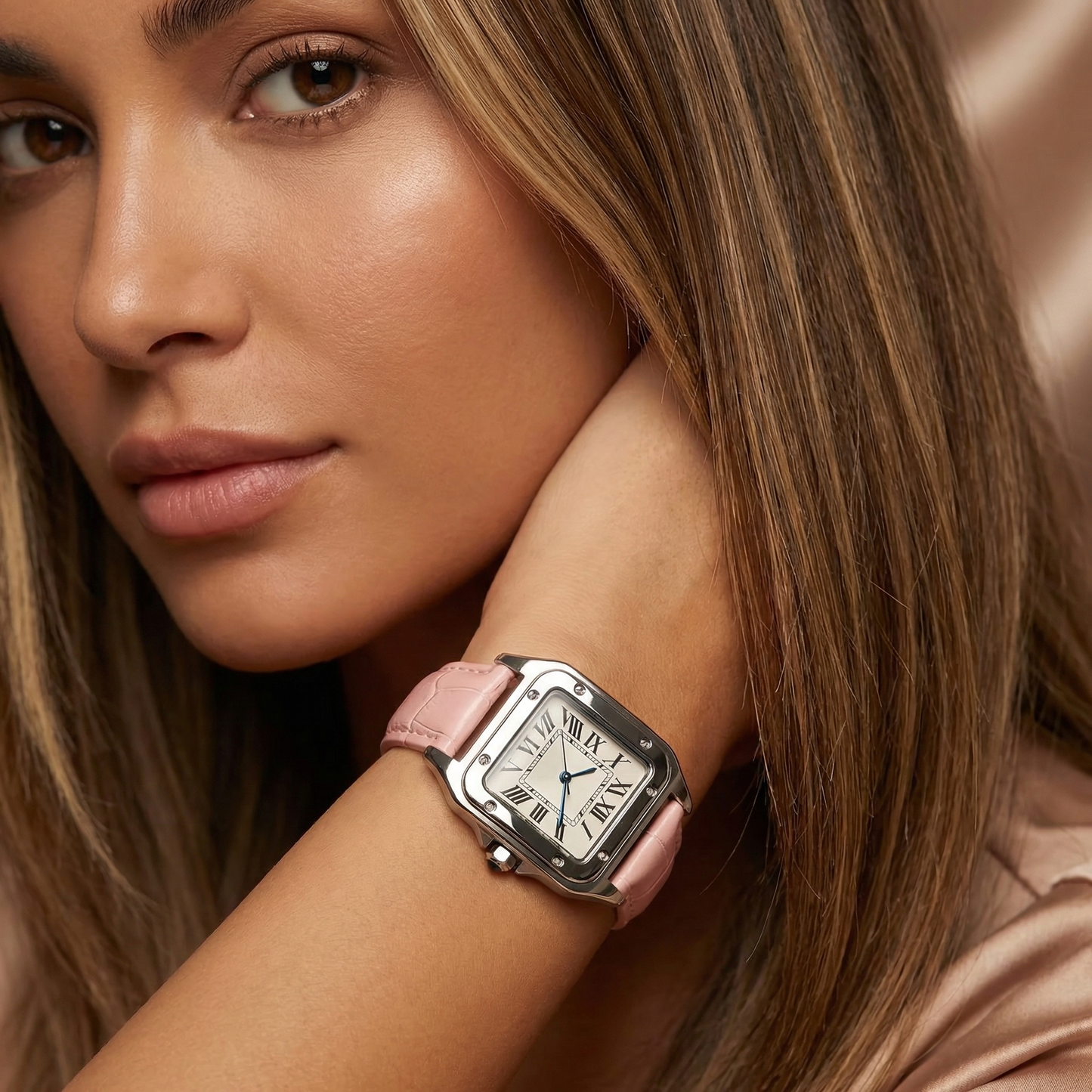 Classic Square Watch in Silver | Timeless Roman Dial Design