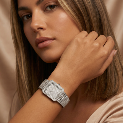 Crystal Statement Watch in Gold & Silver | Luxury Sparkle Design