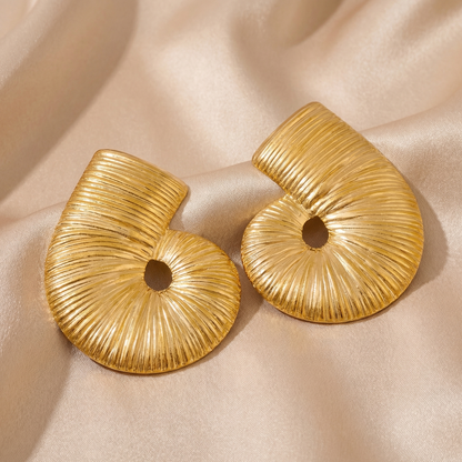 Luxury Sculpted Spiral Statement Earrings in Gold & Silver | Modern Textured Designer Earrings