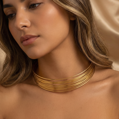 Luxury Multi-Layer Wire Cuff Bracelet in Gold & Silver | Minimalist Statement Design