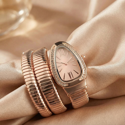 Sculptural Coil Watch | Stainless Steel Statement Design | Elegant Wrap Bracelet | Timeless Modern Luxury