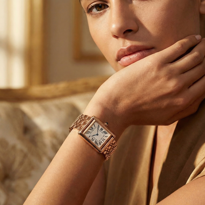 Elegant Rectangular Classic Watch in Gold & Silver | Vintage Inspired Roman Dial Bracelet Watch for Timeless Style