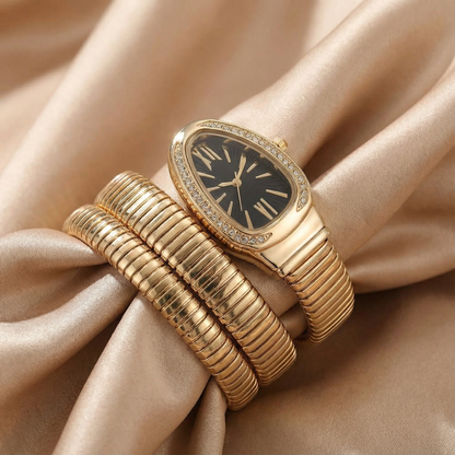 Sculptural Coil Watch | Stainless Steel Statement Design | Elegant Wrap Bracelet | Timeless Modern Luxury
