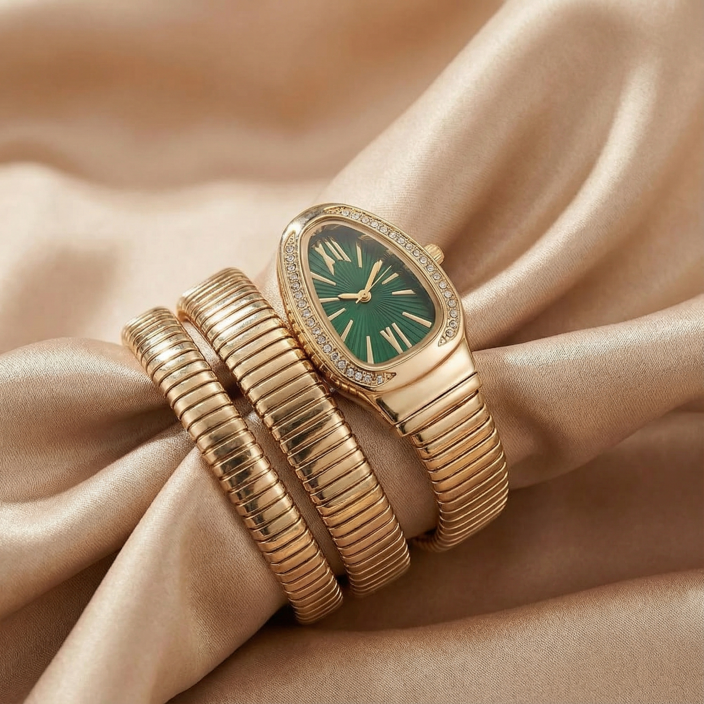 Sculptural Coil Watch | Stainless Steel Statement Design | Elegant Wrap Bracelet | Timeless Modern Luxury
