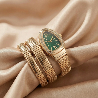 Sculptural Coil Watch | Stainless Steel Statement Design | Elegant Wrap Bracelet | Timeless Modern Luxury