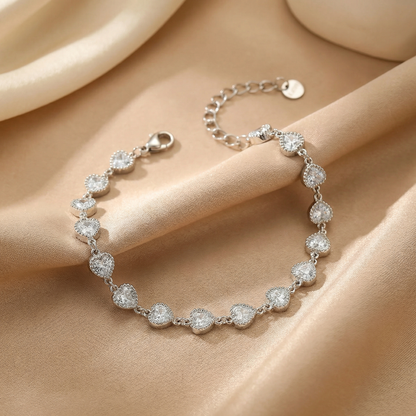 Luxury Crystal Tennis Bracelet in Gold & Silver | Elegant Adjustable Stainless Steel Bracelet for Everyday & Occasion Wear