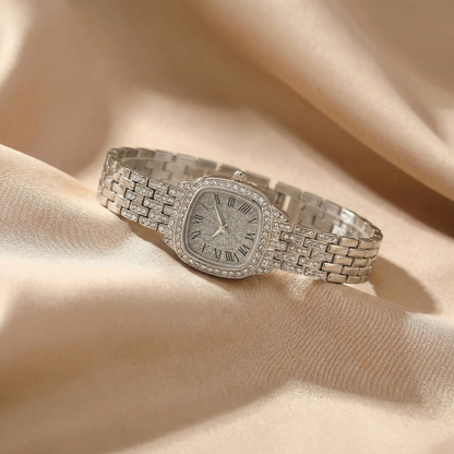 Stainless Steel Watch with Crystal Bracelet | Gold, Rose Gold & Silver Variants | Elegant Luxury Quartz Watch