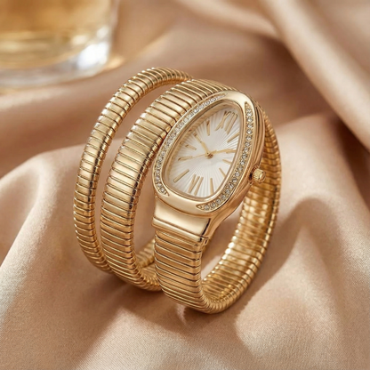 Sculptural Coil Watch | Stainless Steel Statement Design | Elegant Wrap Bracelet | Timeless Modern Luxury