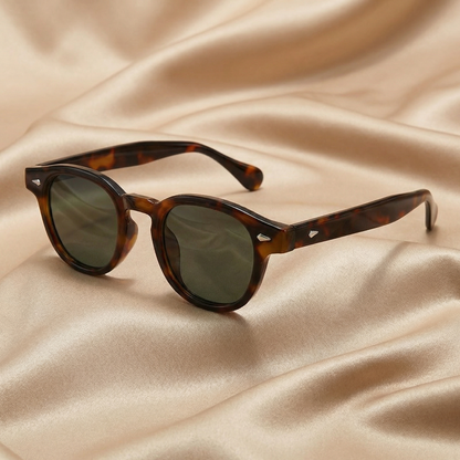 Classic Tortoise Round Sunglasses | Timeless Frame with Blue, Green or Brown Lenses