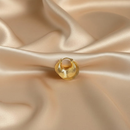 Modern Layered Hoop Earrings | Textured Metal Statement Hoops | Gold &amp; Silver Retro-Inspired Stainless Steel Earrings