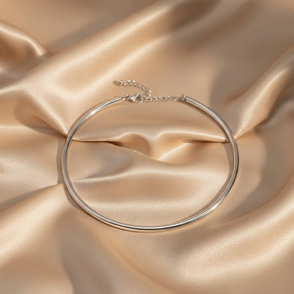 Gold or Silver Smooth Collar Necklace | Stainless Steel Choker Necklace | Women’s Modern Jewellery