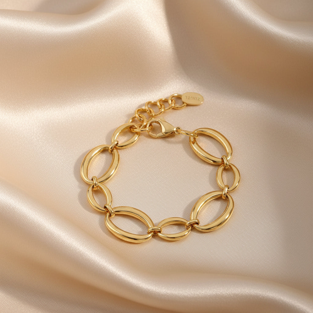 Chunky Oval Link Bracelet | Stainless Steel Chain Bracelet | Women’s Modern Jewellery