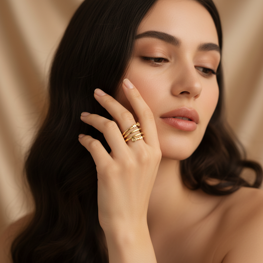 Gold Adjustable Wrap Ring | Stainless Steel Open Band | Modern Women’s Fashion Ring | One Size Fits All